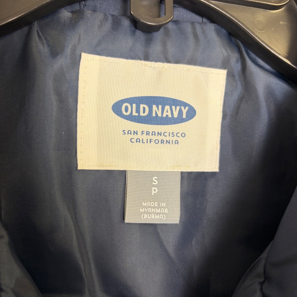 Old Navy Quilted Puffer Vest Bundle Lot 2 Olive Green Navy Zip Small Preppy - Picture 10 of 15